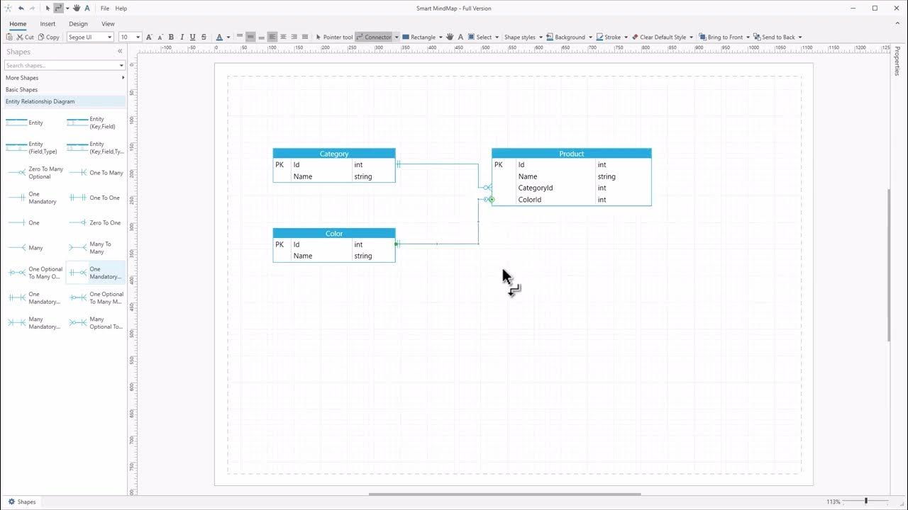 Preview of Creating an Entity Relationship Diagram (ERD) in Smart MindMap