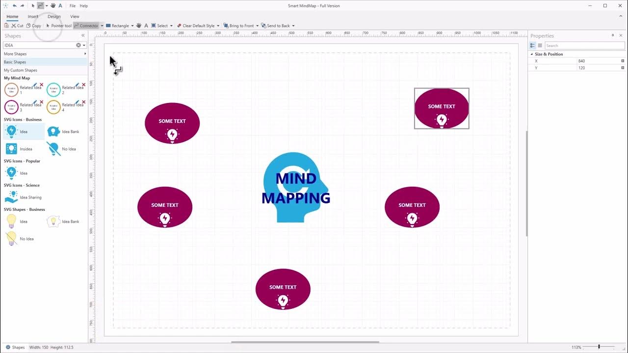 Preview of Grouping shapes in Smart MindMap
